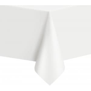 Bordsduk - Plast -  Vit/Transparent - ca 1,4 x 2,7m