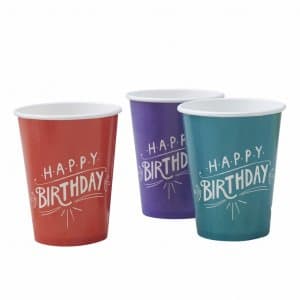 Pappmuggar - Happy Birthday Kraft - 8-pack
