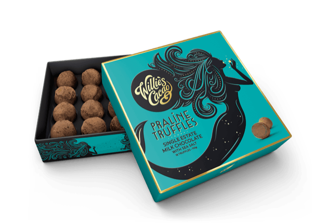 Pralinask från Willie´s Cacao - Ljus chokladtryffel