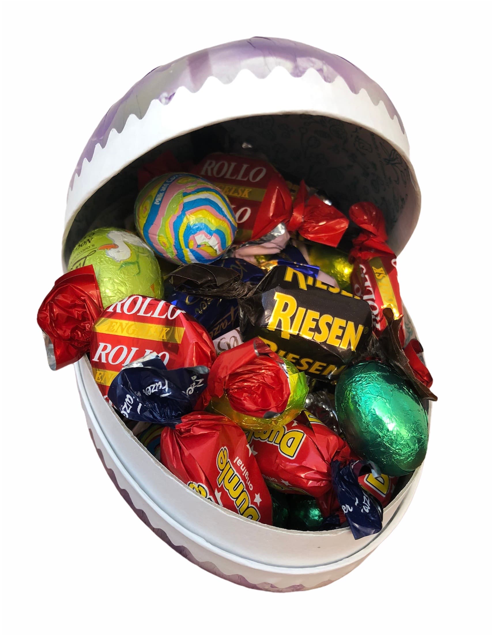 Påskägg fylld med choklad